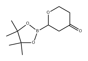 2-(4,4,5,5-tetramethyl-1,3,2-dioxaborolan-2-yl)tetrahydro-4H-pyran-4-one Struktur