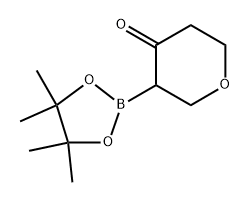 3-(4,4,5,5-tetramethyl-1,3,2-dioxaborolan-2-yl)tetrahydro-4H-pyran-4-one Struktur