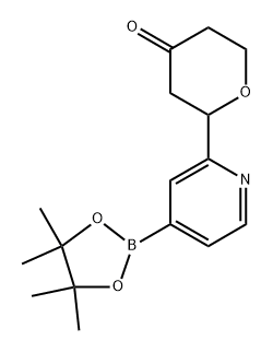 2-(4-(4,4,5,5-tetramethyl-1,3,2-dioxaborolan-2-yl)pyridin-2-yl)tetrahydro-4H-pyran-4-one Struktur