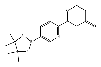 2-(5-(4,4,5,5-tetramethyl-1,3,2-dioxaborolan-2-yl)pyridin-2-yl)tetrahydro-4H-pyran-4-one Struktur