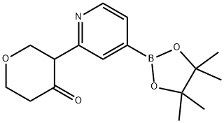 3-(4-(4,4,5,5-tetramethyl-1,3,2-dioxaborolan-2-yl)pyridin-2-yl)tetrahydro-4H-pyran-4-one Struktur