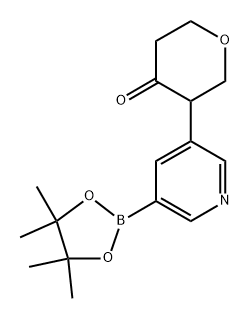 3-(5-(4,4,5,5-tetramethyl-1,3,2-dioxaborolan-2-yl)pyridin-3-yl)tetrahydro-4H-pyran-4-one Struktur