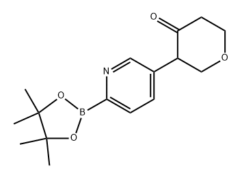 3-(6-(4,4,5,5-tetramethyl-1,3,2-dioxaborolan-2-yl)pyridin-3-yl)tetrahydro-4H-pyran-4-one Struktur