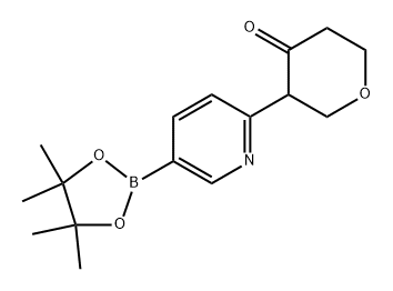 3-(5-(4,4,5,5-tetramethyl-1,3,2-dioxaborolan-2-yl)pyridin-2-yl)tetrahydro-4H-pyran-4-one Struktur