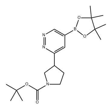 tert-butyl 3-(5-(4,4,5,5-tetramethyl-1,3,2-dioxaborolan-2-yl)pyridazin-3-yl)pyrrolidine-1-carboxylate Struktur