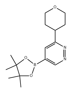 3-(tetrahydro-2H-pyran-4-yl)-5-(4,4,5,5-tetramethyl-1,3,2-dioxaborolan-2-yl)pyridazine Struktur