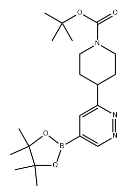 tert-butyl 4-(5-(4,4,5,5-tetramethyl-1,3,2-dioxaborolan-2-yl)pyridazin-3-yl)piperidine-1-carboxylate Struktur