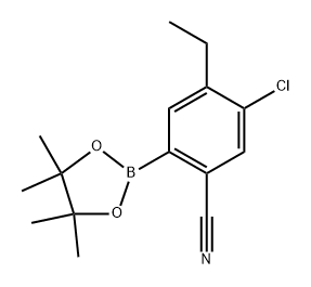 5-chloro-4-ethyl-2-(4,4,5,5-tetramethyl-1,3,2-dioxaborolan-2-yl)benzonitrile Struktur