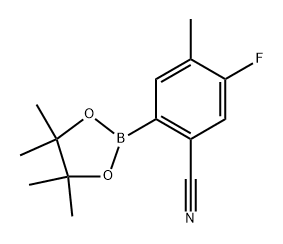 5-fluoro-4-methyl-2-(4,4,5,5-tetramethyl-1,3,2-dioxaborolan-2-yl)benzonitrile Struktur