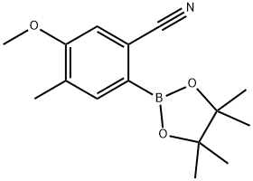 5-methoxy-4-methyl-2-(4,4,5,5-tetramethyl-1,3,2-dioxaborolan-2-yl)benzonitrile Struktur