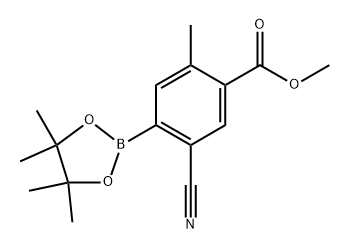 methyl 5-cyano-2-methyl-4-(4,4,5,5-tetramethyl-1,3,2-dioxaborolan-2-yl)benzoate Struktur