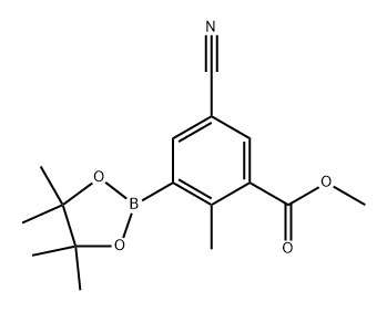 methyl 5-cyano-2-methyl-3-(4,4,5,5-tetramethyl-1,3,2-dioxaborolan-2-yl)benzoate Struktur