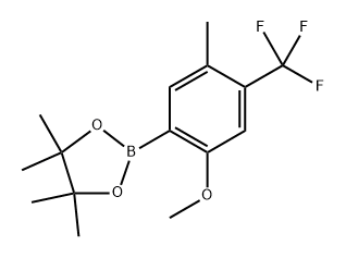 2-(2-methoxy-5-methyl-4-(trifluoromethyl)phenyl)-4,4,5,5-tetramethyl-1,3,2-dioxaborolane Struktur