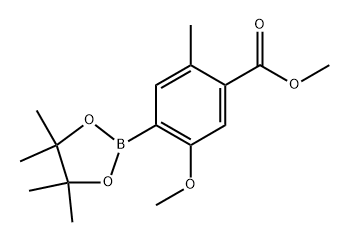 methyl 5-methoxy-2-methyl-4-(4,4,5,5-tetramethyl-1,3,2-dioxaborolan-2-yl)benzoate Struktur