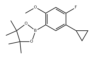 2-(5-cyclopropyl-4-fluoro-2-methoxyphenyl)-4,4,5,5-tetramethyl-1,3,2-dioxaborolane Struktur