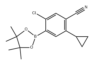 5-chloro-2-cyclopropyl-4-(4,4,5,5-tetramethyl-1,3,2-dioxaborolan-2-yl)benzonitrile Struktur