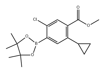 methyl 5-chloro-2-cyclopropyl-4-(4,4,5,5-tetramethyl-1,3,2-dioxaborolan-2-yl)benzoate Struktur