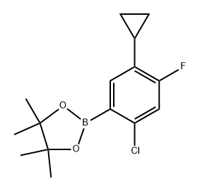 2-(2-chloro-5-cyclopropyl-4-fluorophenyl)-4,4,5,5-tetramethyl-1,3,2-dioxaborolane Struktur