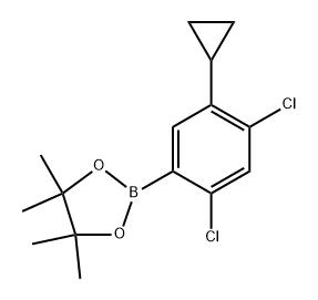 2-(2,4-dichloro-5-cyclopropylphenyl)-4,4,5,5-tetramethyl-1,3,2-dioxaborolane Struktur