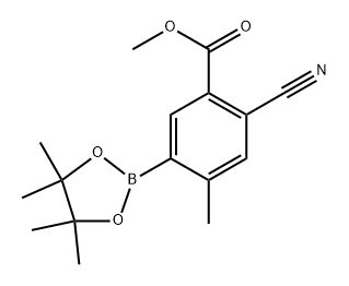 methyl 2-cyano-4-methyl-5-(4,4,5,5-tetramethyl-1,3,2-dioxaborolan-2-yl)benzoate Struktur