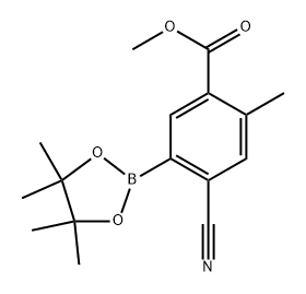 methyl 4-cyano-2-methyl-5-(4,4,5,5-tetramethyl-1,3,2-dioxaborolan-2-yl)benzoate Struktur