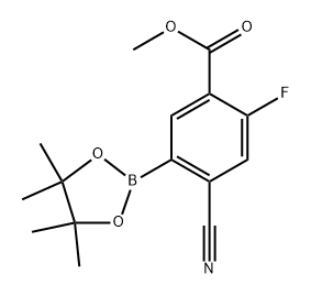 methyl 4-cyano-2-fluoro-5-(4,4,5,5-tetramethyl-1,3,2-dioxaborolan-2-yl)benzoate Struktur