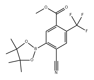 methyl 4-cyano-5-(4,4,5,5-tetramethyl-1,3,2-dioxaborolan-2-yl)-2-(trifluoromethyl)benzoate Struktur