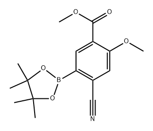 methyl 4-cyano-2-methoxy-5-(4,4,5,5-tetramethyl-1,3,2-dioxaborolan-2-yl)benzoate Struktur