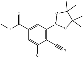 methyl 3-chloro-4-cyano-5-(4,4,5,5-tetramethyl-1,3,2-dioxaborolan-2-yl)benzoate Struktur