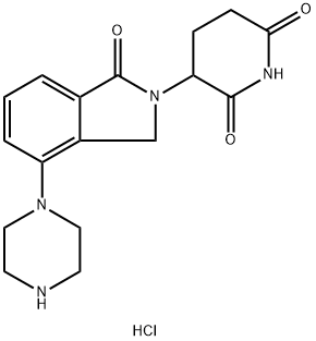 2,6-Piperidinedione, 3-[1,3-dihydro-1-oxo-4-(1-piperazinyl)-2H-isoindol-2-yl]-, hydrochloride (1:2) Struktur