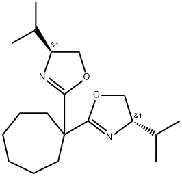 Oxazole, 2,2'-cycloheptylidenebis[4,5-dihydro-4-(1-methylethyl)-, (4S,4'S)- Struktur