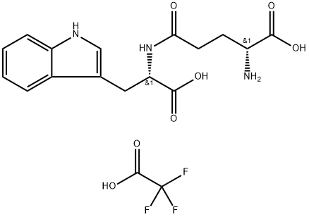 (R)-2-Amino-5-(((S)-1-carboxy-2-(1H-indol-3-yl)ethyl)amino)-5-oxopentanoic acid trifluoroacetate Struktur