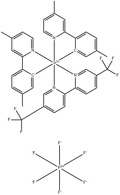 (Ir[Me(Me)ppy]2(5,5'-dCF3bpy))PF6 Struktur