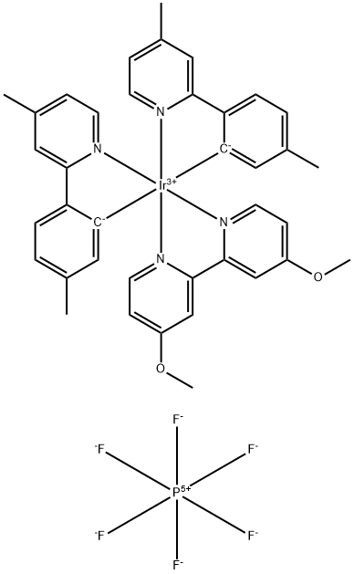 Iridium-(4,4'-dimethoxy-2,2'-bipyridine-κN1,κN1')bis[5-methyl-2-(4-methyl-2-pyridinyl-κN)phenyl-κC]-hexafluorophosphate Struktur