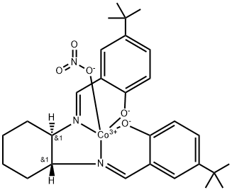 2,2'-[(1R,2R)-1,2-Cyclohexanediylbis[(nitrilo-κN)methylidyne]]bis[4-(1,1-dimethylethyl)phenolato-κO]](2-)](nitrato-κO)cobalt Struktur