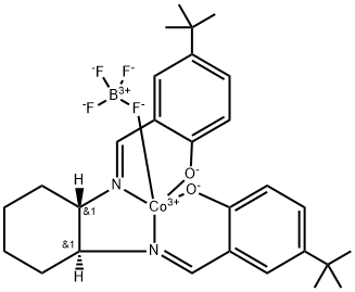 2,2'-[(1S,2S)-1,2-Cyclohexanediylbis[(nitrilo-κN)methylidyne]]bis[4-bis(1,1-dimethylethyl)phenolato-κO]](2-)][tetrafluoroborato(1-)-κF]cobalt Struktur