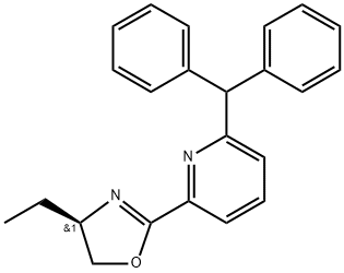 Pyridine, 2-(diphenylmethyl)-6-[(4R)-4-ethyl-4,5-dihydro-2-oxazolyl]- Struktur