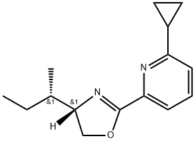 Pyridine, 2-cyclopropyl-6-[(4S)-4,5-dihydro-4-[(1S)-1-methylpropyl]-2-oxazolyl]- Struktur