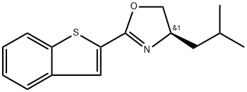 Oxazole, 2-benzo[b]thien-2-yl-4,5-dihydro-4-(2-methylpropyl)-, (4R)- Struktur