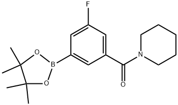 Methanone, [3-fluoro-5-(4,4,5,5-tetramethyl-1,3,2-dioxaborolan-2-yl)phenyl]-1-piperidinyl- Struktur