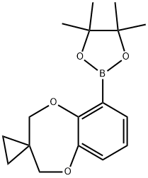 Spiro[2H-1,5-benzodioxepin-3(4H),1'-cyclopropane], 6-(4,4,5,5-tetramethyl-1,3,2-dioxaborolan-2-yl)- Struktur