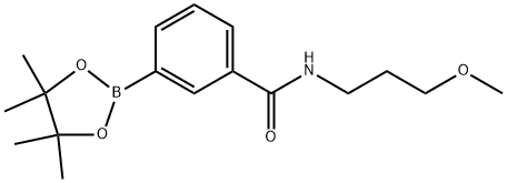 Benzamide, N-(3-methoxypropyl)-3-(4,4,5,5-tetramethyl-1,3,2-dioxaborolan-2-yl)- Struktur