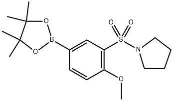 Pyrrolidine, 1-[[2-methoxy-5-(4,4,5,5-tetramethyl-1,3,2-dioxaborolan-2-yl)phenyl]sulfonyl]- Struktur