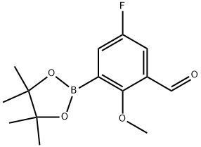 5-Fluoro-2-methoxy-3-(4,4,5,5-tetramethyl-1,3,2-dioxaborolan-2-yl)benzaldehyde Struktur