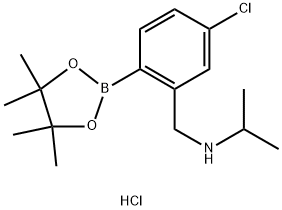 N-(5-Chloro-2-(4,4,5,5-tetramethyl-1,3,2-dioxaborolan-2-yl)benzyl)propan-2-amine hydrochloride Struktur