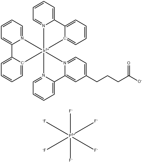 Ir(ppy)2(4-([2,2'-bipyridin]-4-yl)butanoic acid)][PF6 Struktur