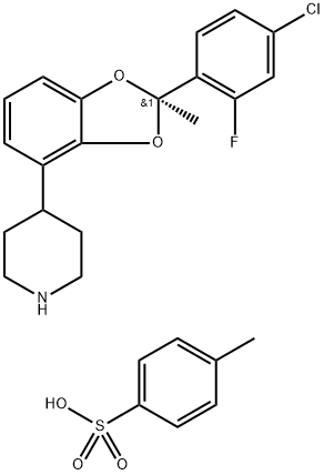 Piperidine, 4-[(2R)-2-(4-chloro-2-fluorophenyl)-2-methyl-1,3-benzodioxol-4-yl]-, compd. with 4-methy Struktur