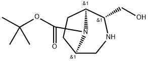 tert-Butyl (1S,2R,5R)-2-(hydroxymethyl)-3,8-diazabicyclo[3.2.1]octane-8-carboxylate Struktur