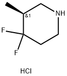 Piperidine, 4,4-difluoro-3-methyl-, hydrochloride (1:1), (3S)- Struktur