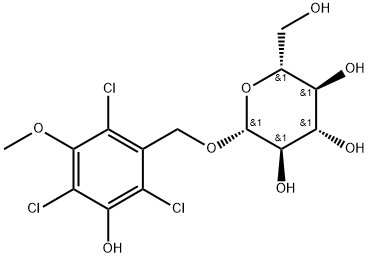 (2,4,6-trichloro-3-hydroxy-5-methoxyphenyl)methyl β-D-glucopyranoside Struktur